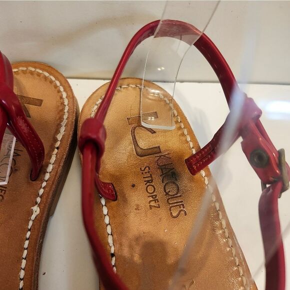 K.JACQUES St. Tropez "PICON" Red Patent Leather Thong Sandals sz.8/38 Ret.$270 - Picture 5 of 12